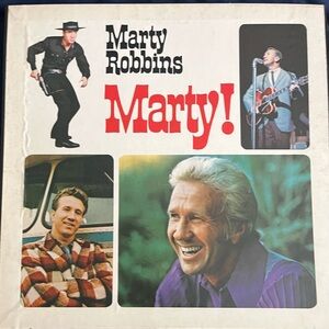 Columbia Marty Robbins Vinyl Record Label in Brown and Blue